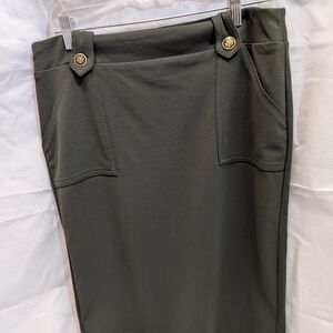 Soho Dark Olive Pencil Skirt